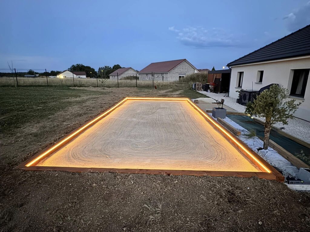 t-p-j.fr - terrain de pétanque avec bordures lumineuses